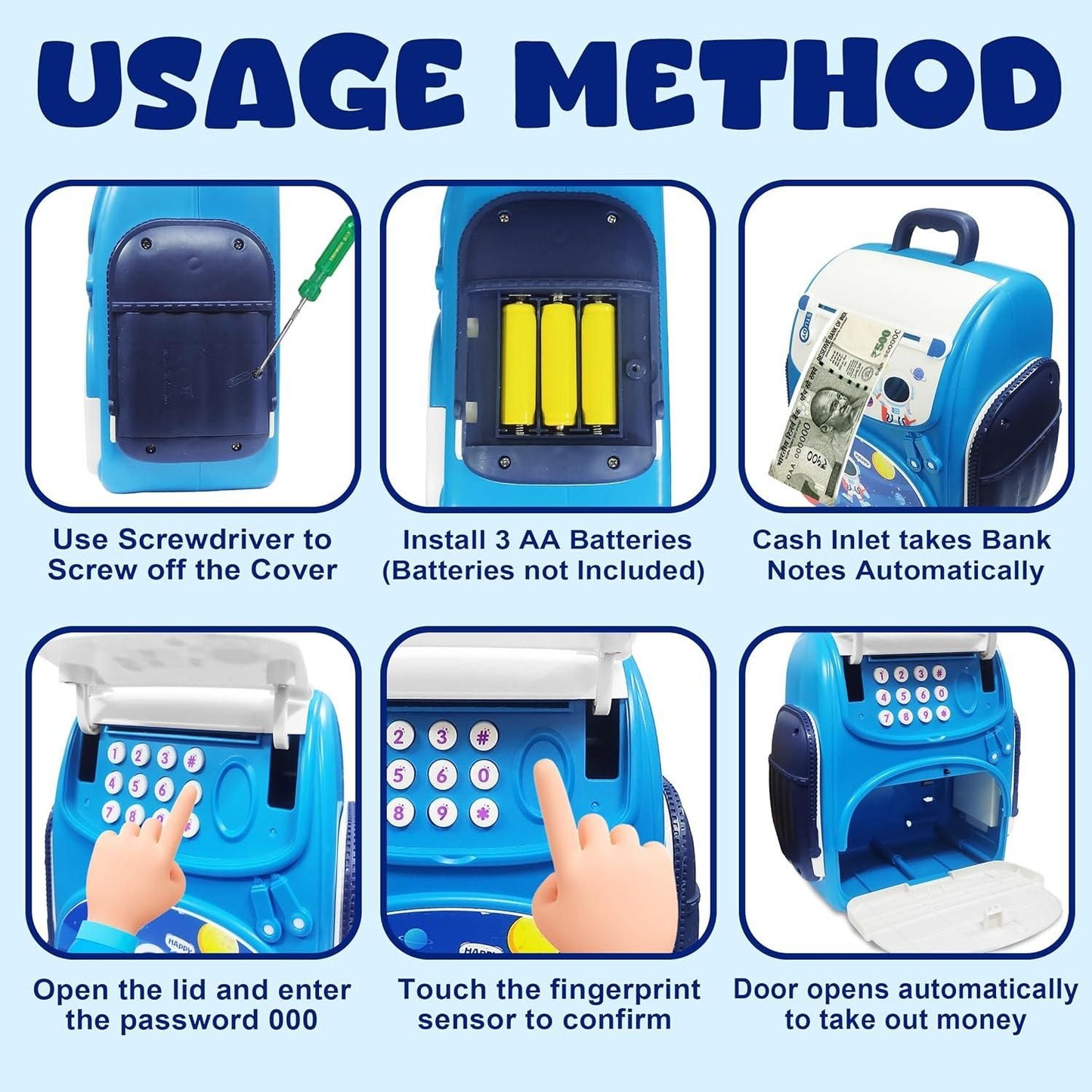 Little Toys ATM Piggy Bank – Smart Money Saving Box for Kids and Adults.